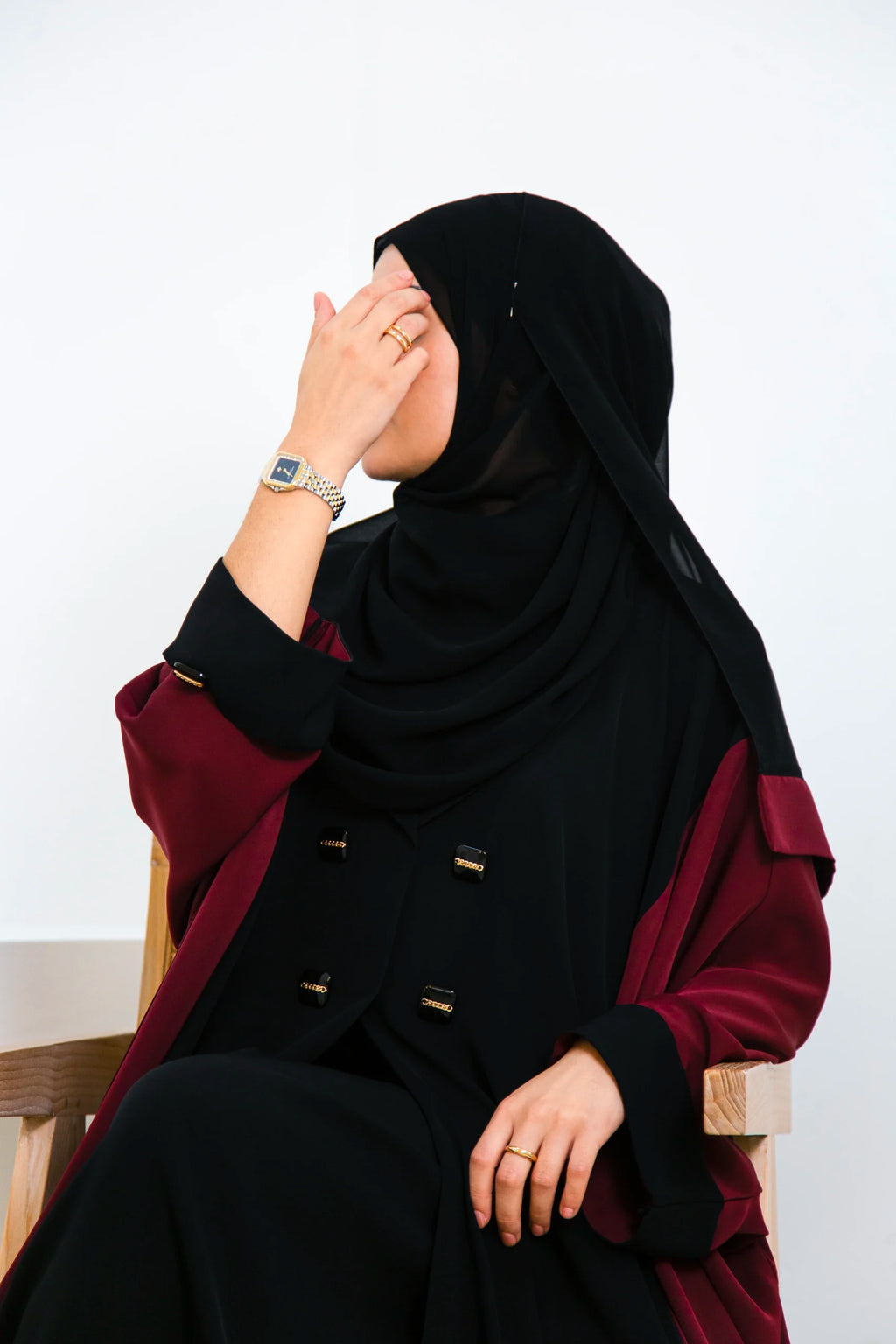 EYANA In Maroon and Black image 1