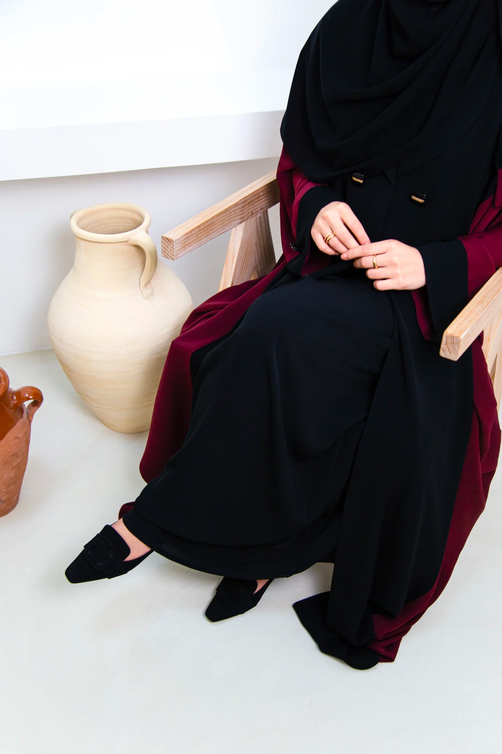 EYANA In Maroon and Black image 2